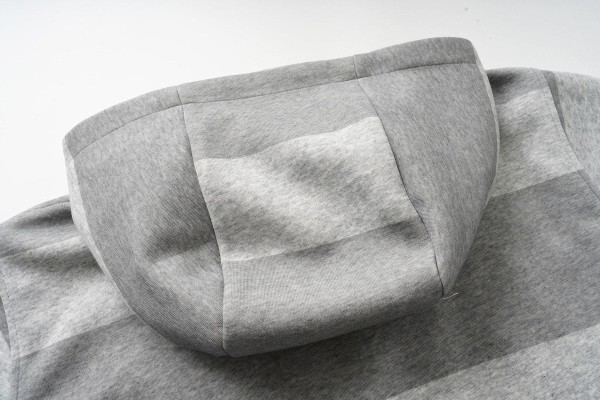 Madxmarx Striped Portrait Zip-Up Hoodie