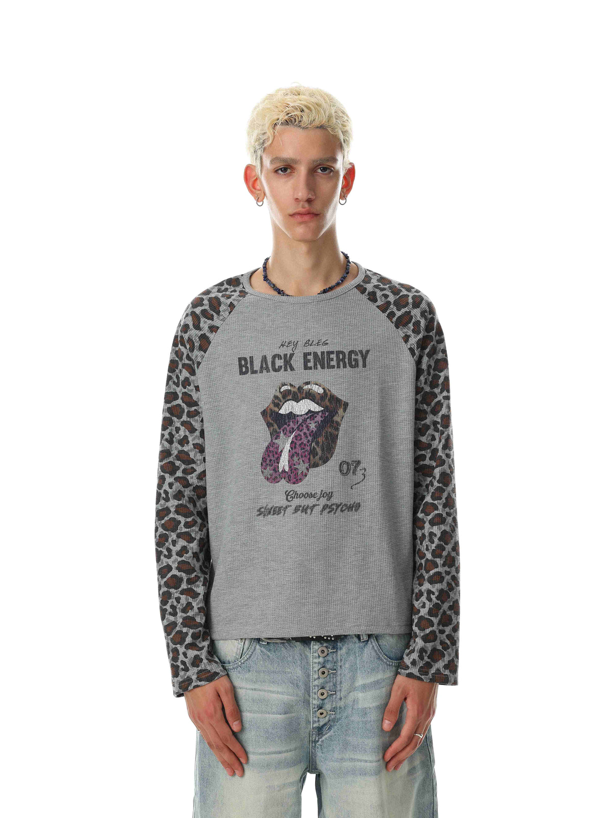 Madxmarx Leopard Raglan Long Sleeve Tee