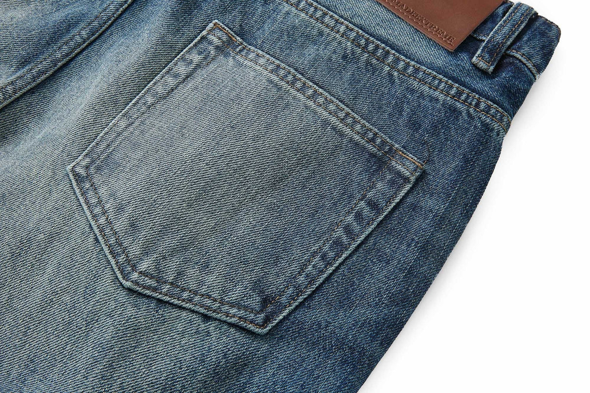 Madxmarx Vintage Washed Wide-Leg Jeans