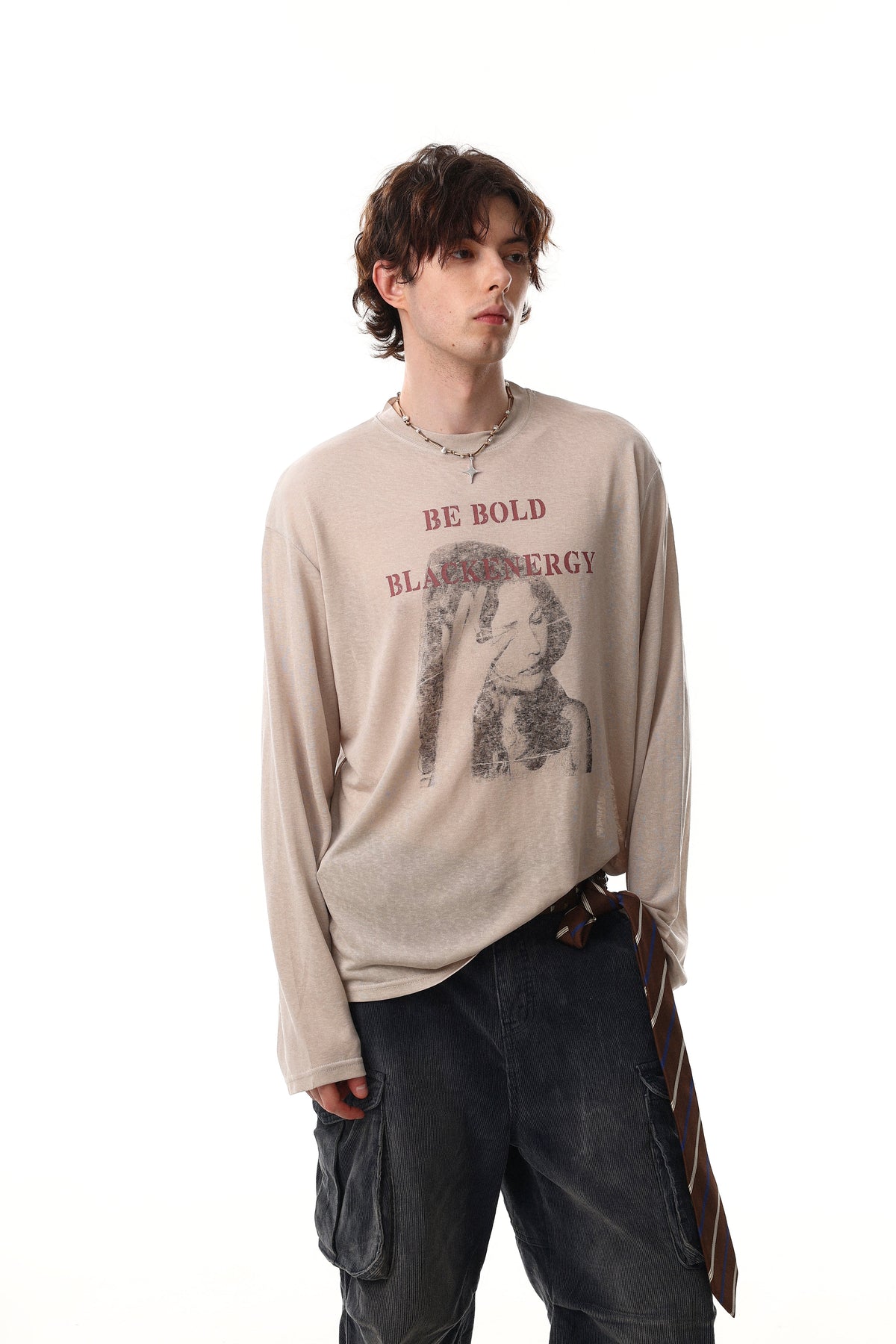 Madxmarx “Be Bold” Portrait Graphic Long Sleeve Tee