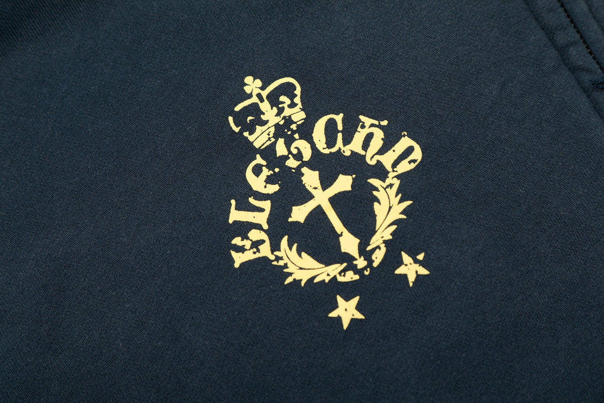 Madxmarx Distressed Crest Zip-Up Hoodie