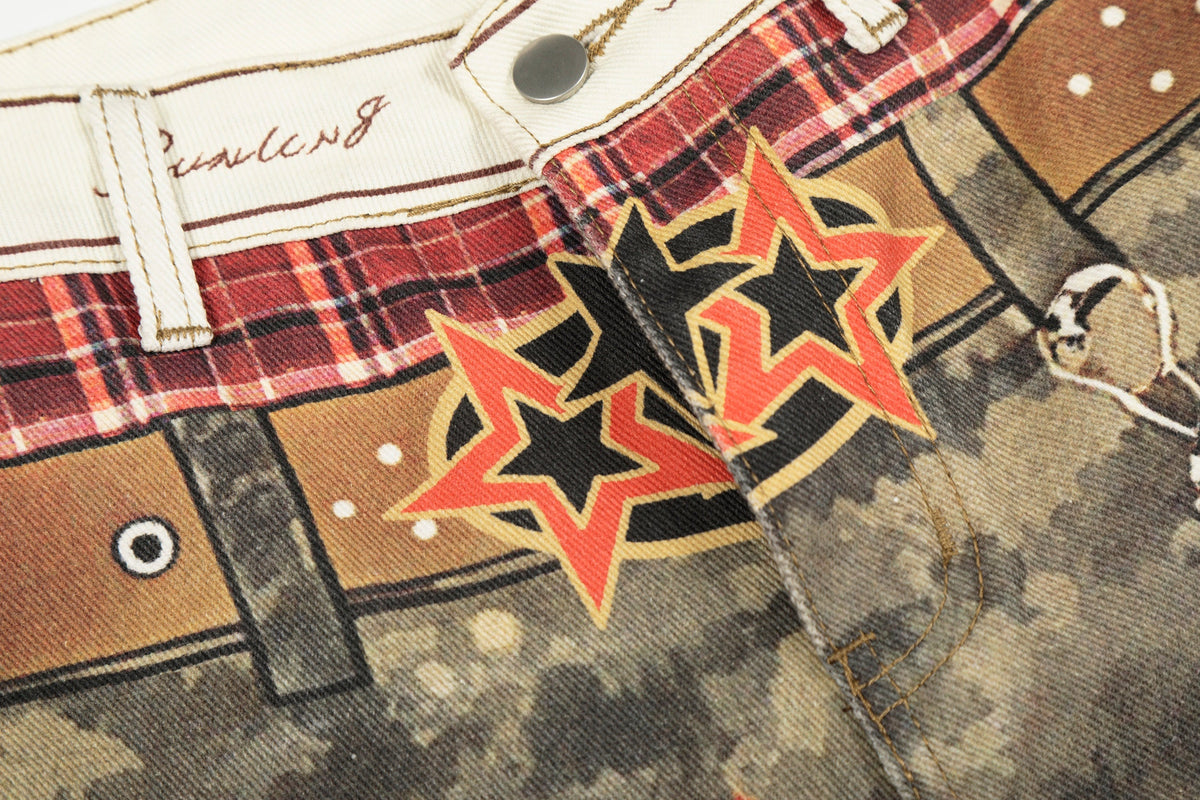 Pantalon en jean large à patchwork camouflage Madxmarx
