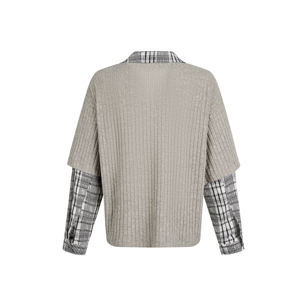 Madxmarx Plaid Layered Knit Sweater