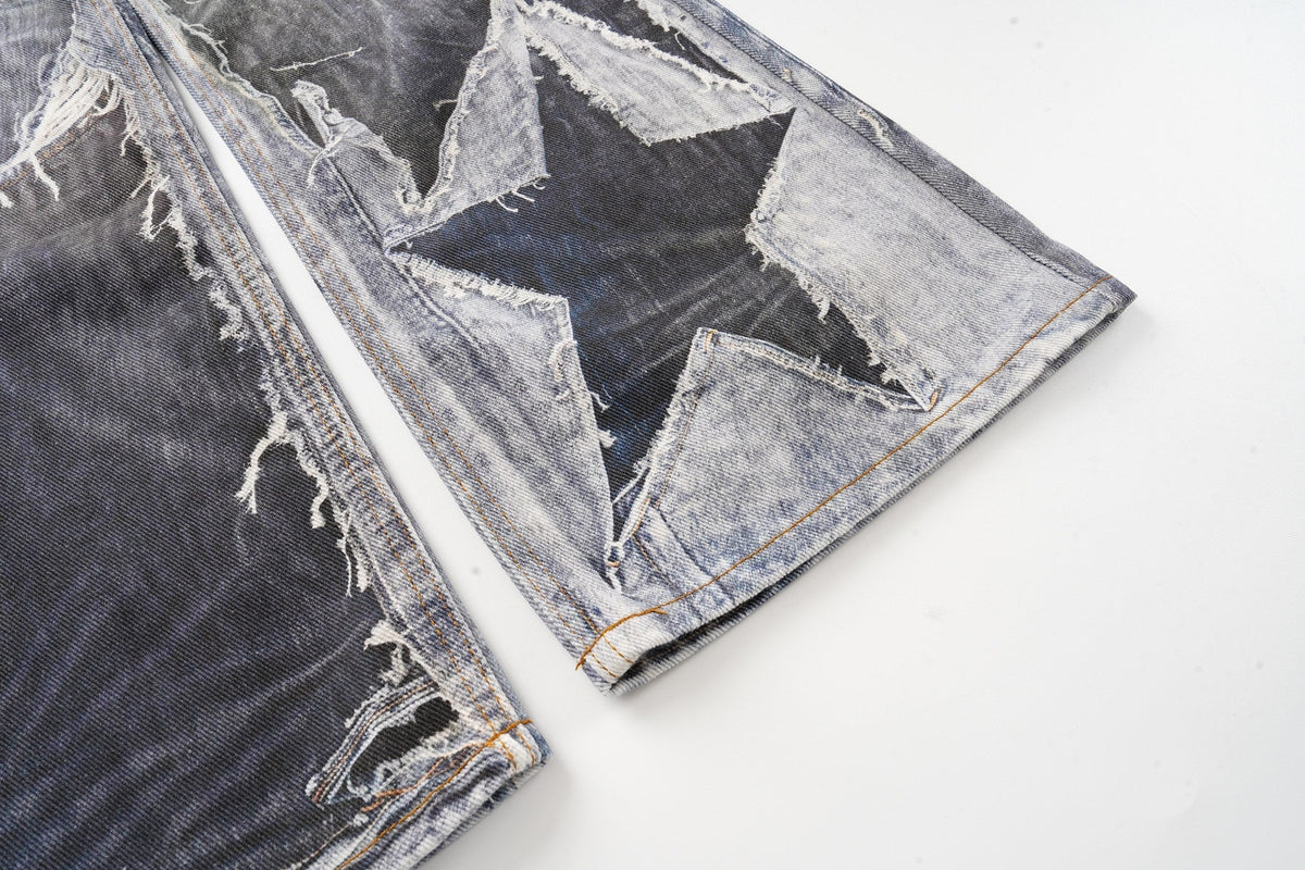 Madxmarx Distressed Patchwork Jeans