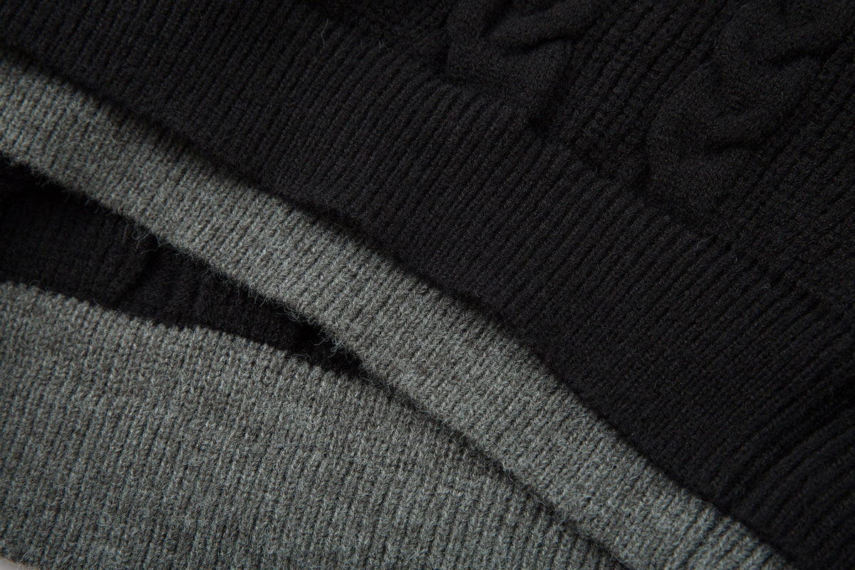 Madxmarx Vintage Cable Knit Polo Sweater