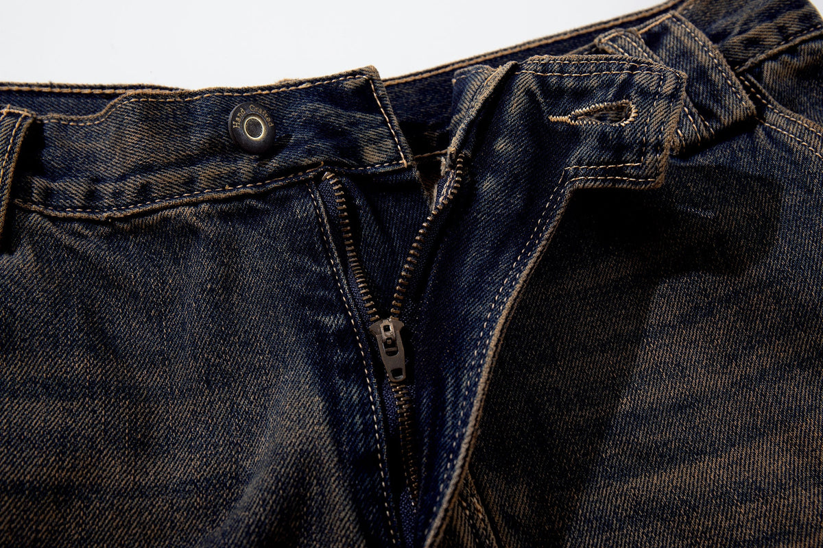 Madxmarx Sand-Fade Utility Wide-Leg Jeans