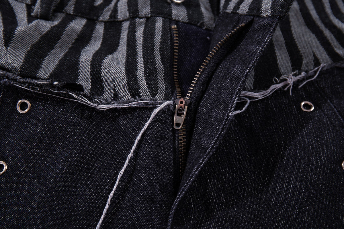 Madxmarx Layered Zebra Wide-Leg Jeans