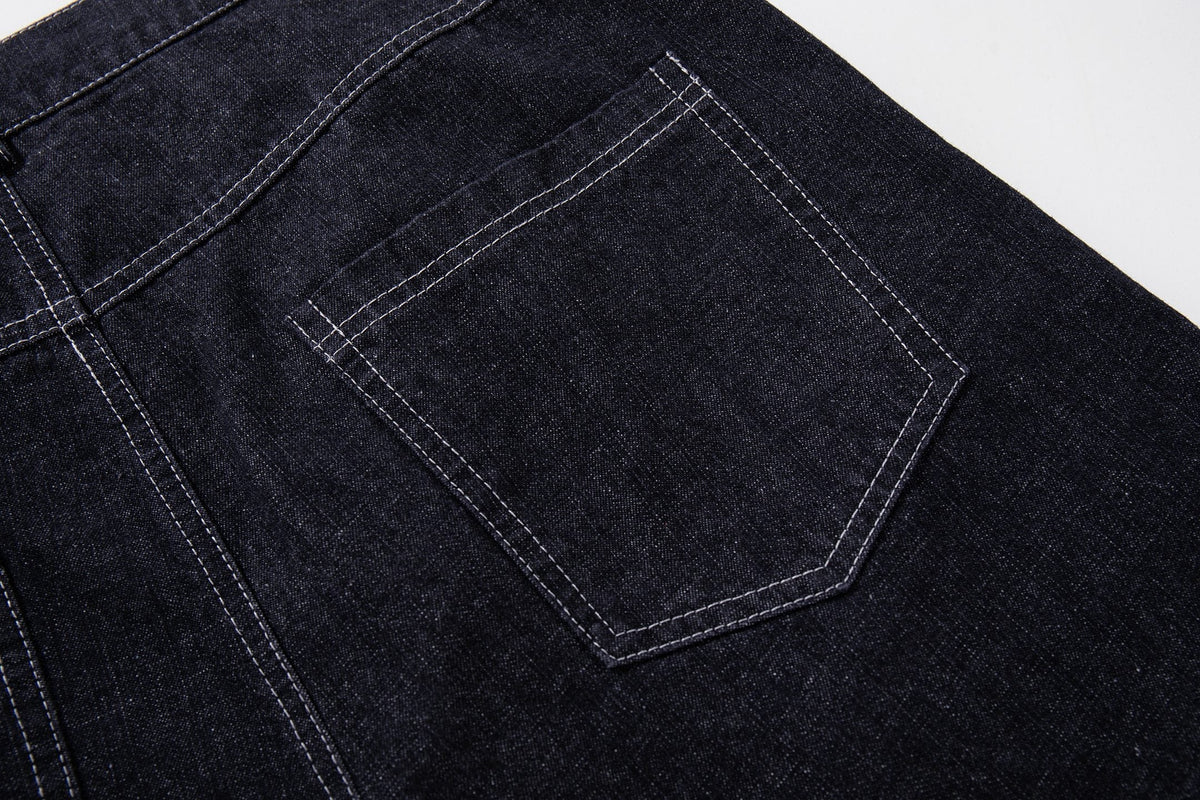 Madxmarx Asymmetric Button Wide-Leg Jeans