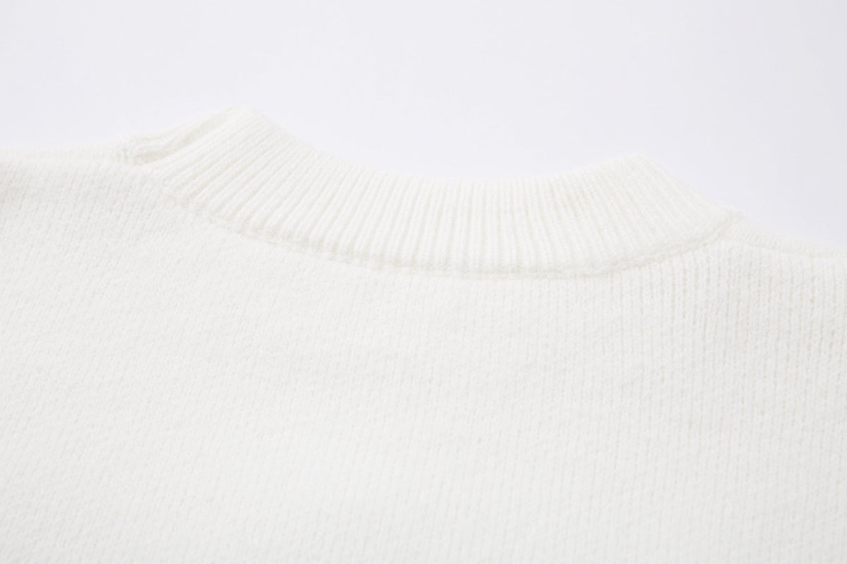 Madxmarx Furry Lettering Knit Sweater