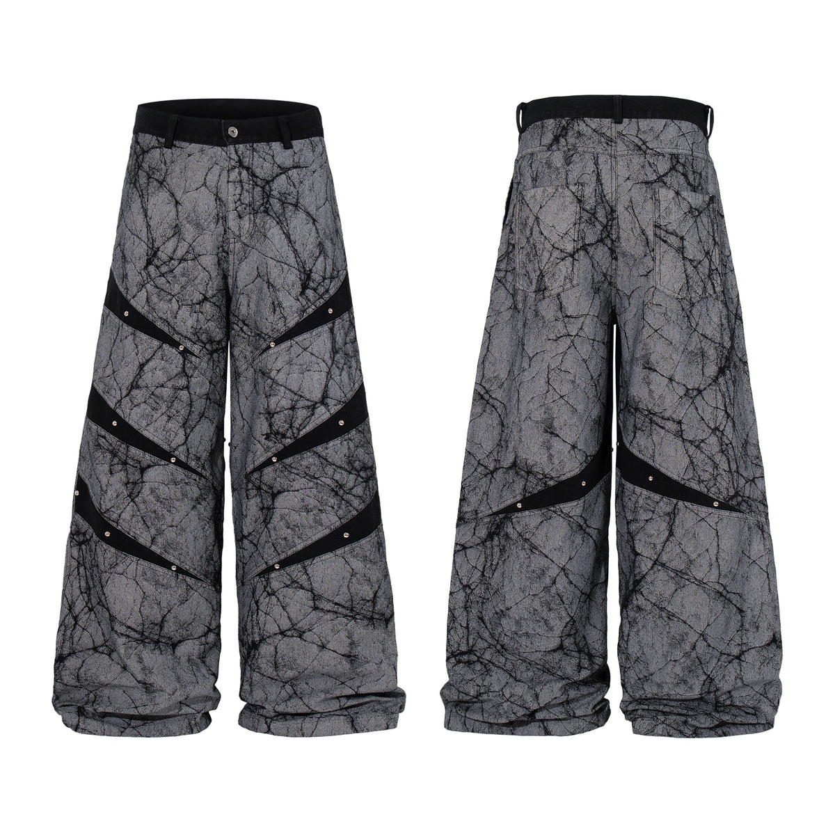 Pantalon en jean large à empiècement graphique Madxmarx