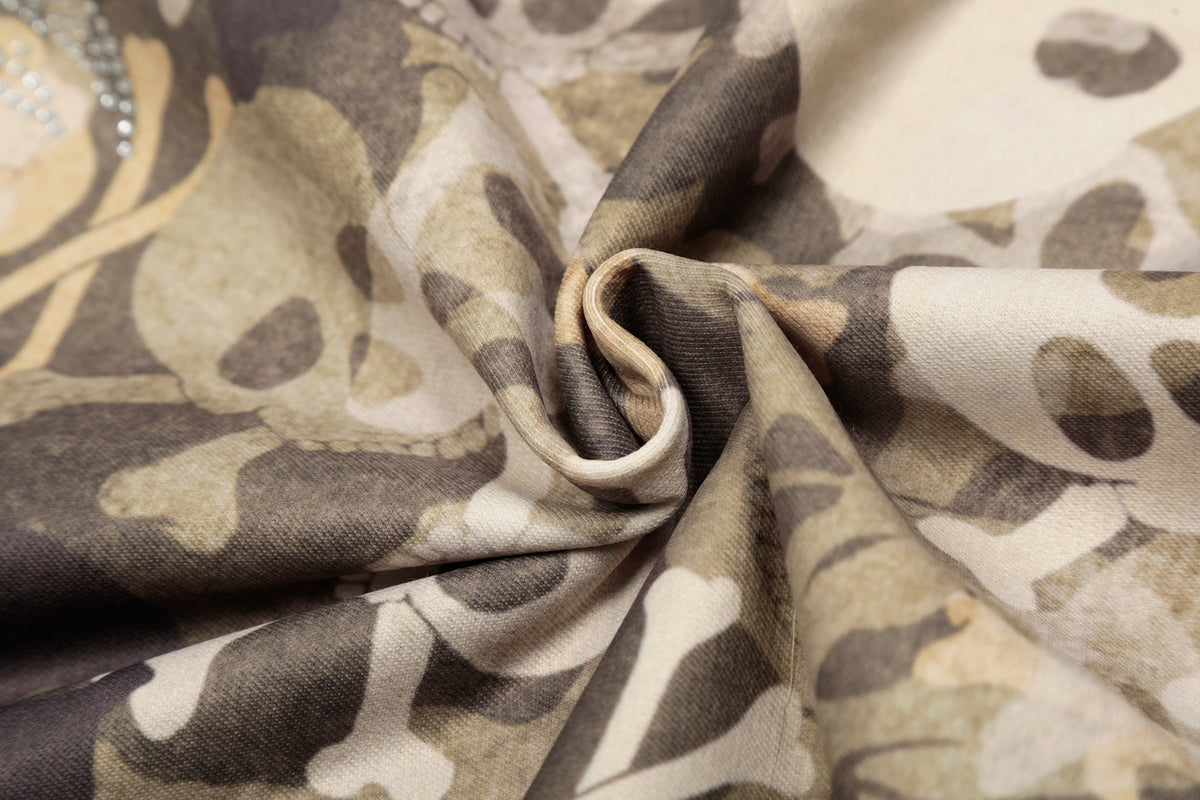 Madxmarx Kapuzenjacke mit Totenkopf-Camouflage und Fellbesatz