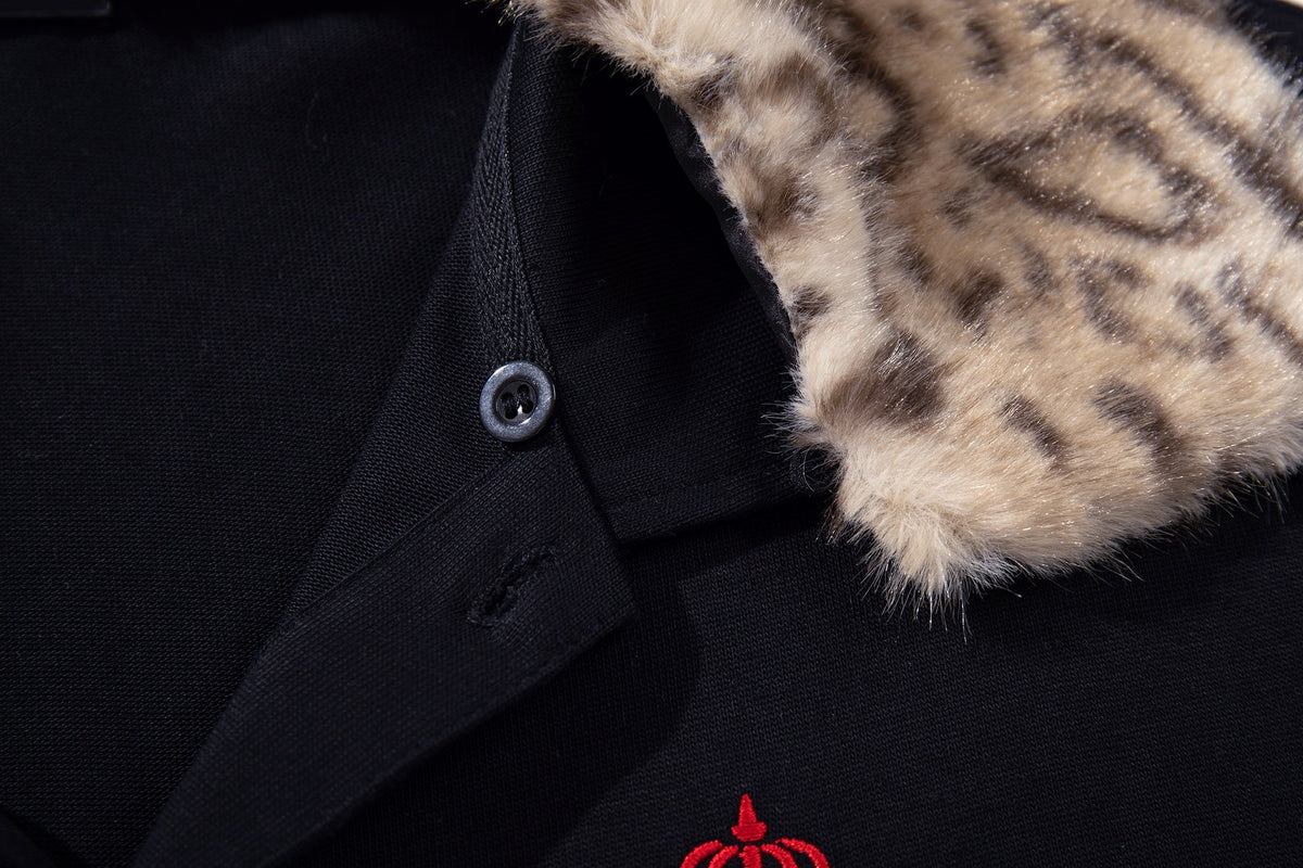 Madxmarx Fur Collar Layered Polo
