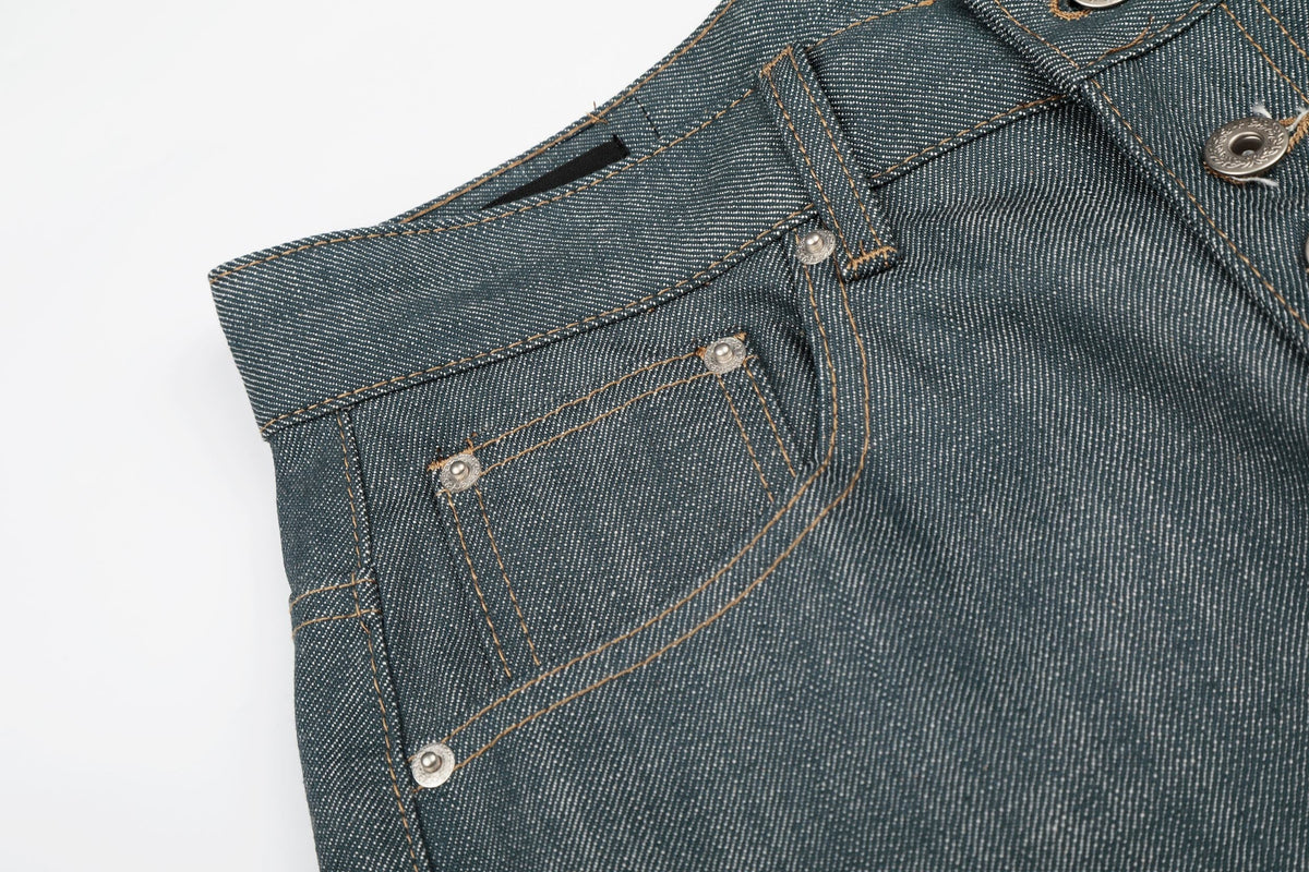 Madxmarx „Washed Grey Button Denim Jeans“