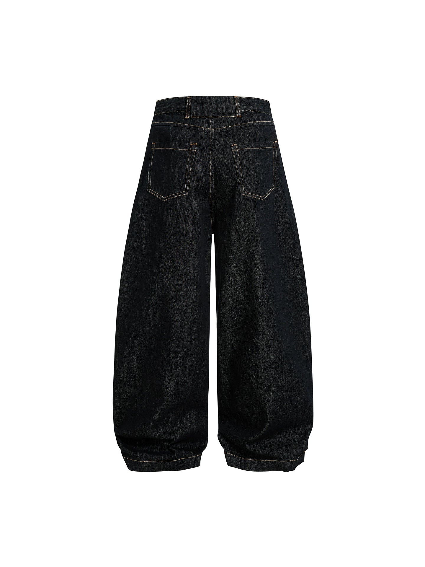 Black Buttons Up Barrel Baggy Jeans