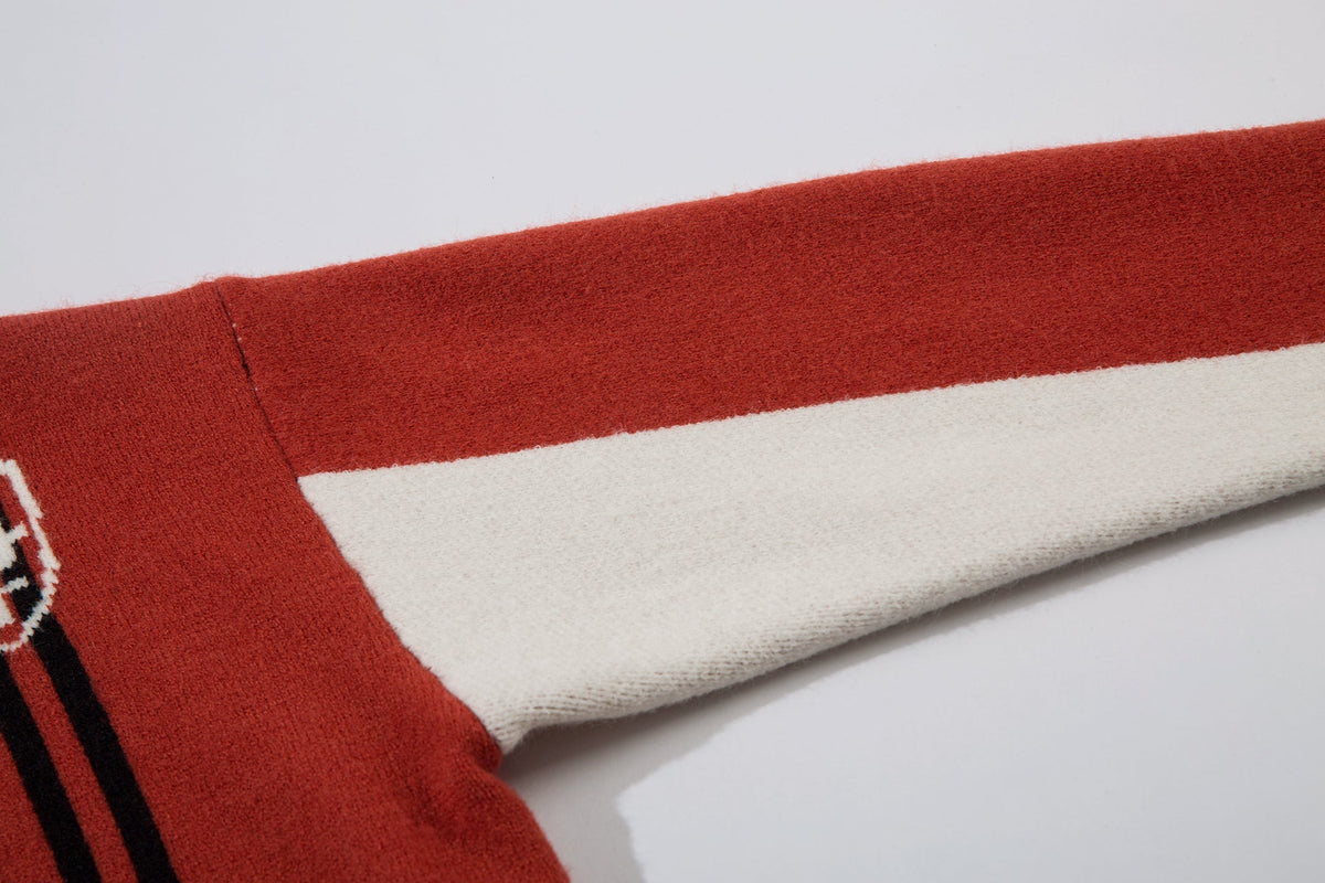 Madxmarx Retro Stripe Knit Zip Jacket
