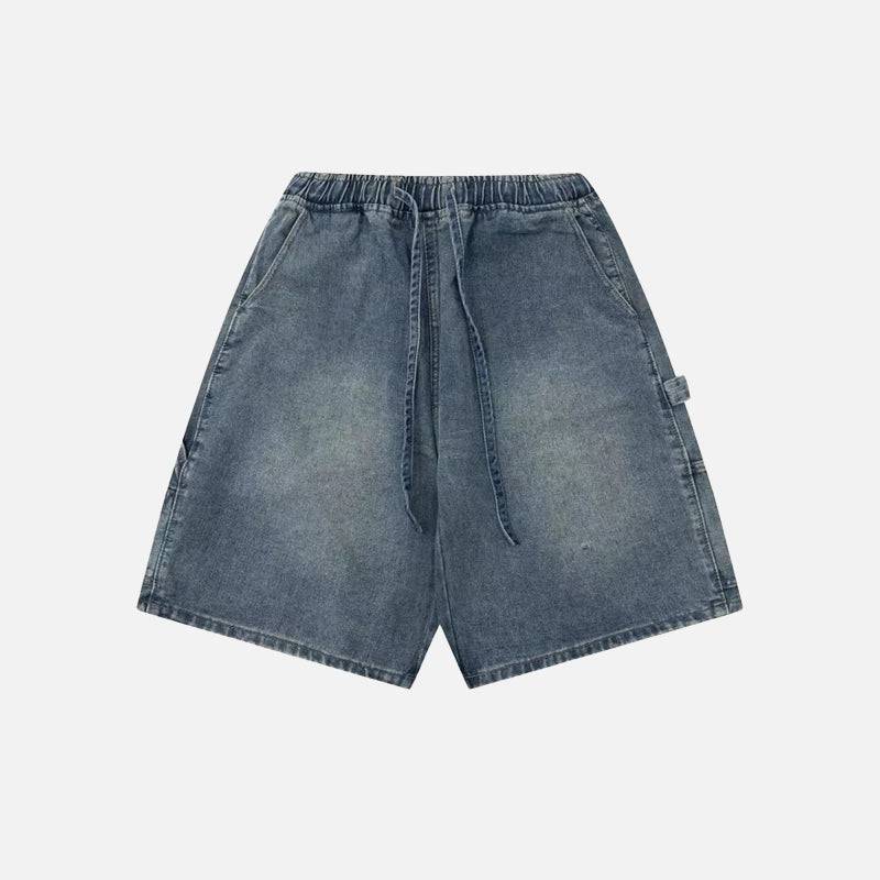 Lässige hohe blaue Denim-Shorts