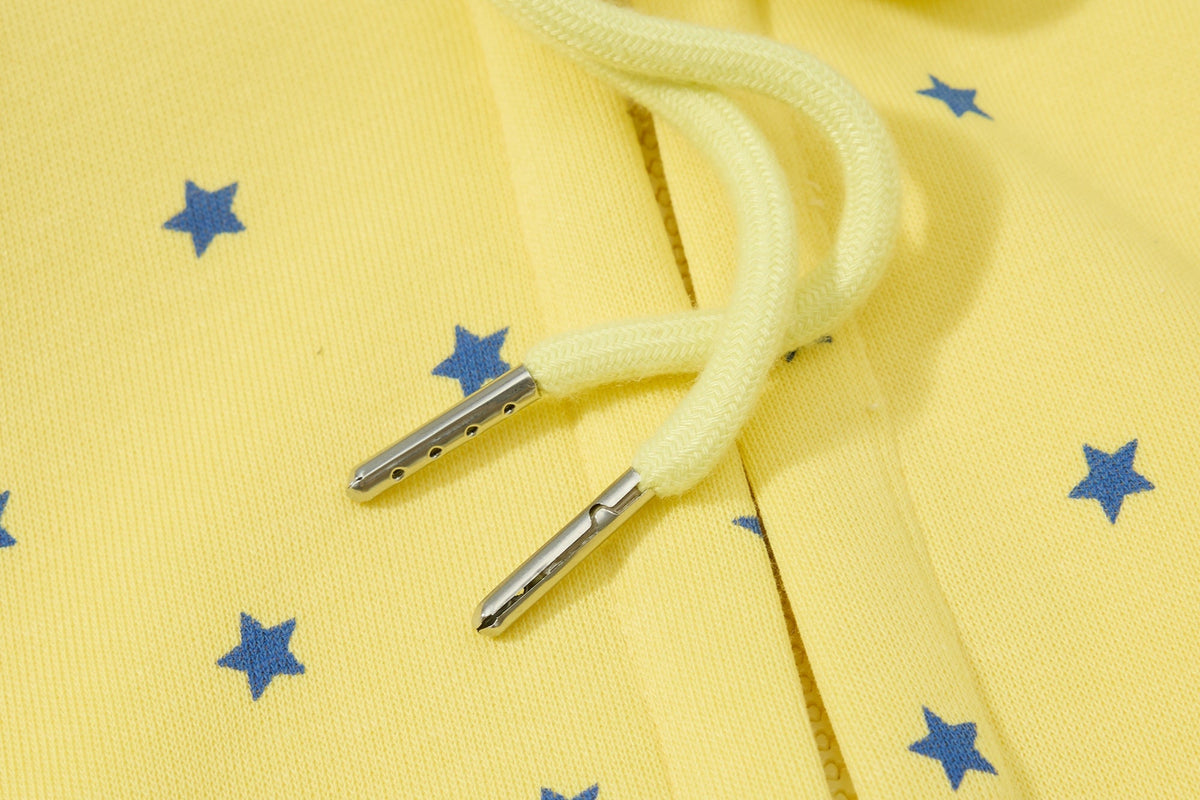 Madxmarx Star Print Varsity Zip-Up Hoodie