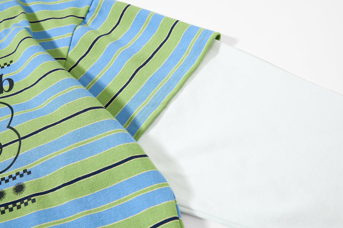 Madxmarx Striped Graphic Layered Polo