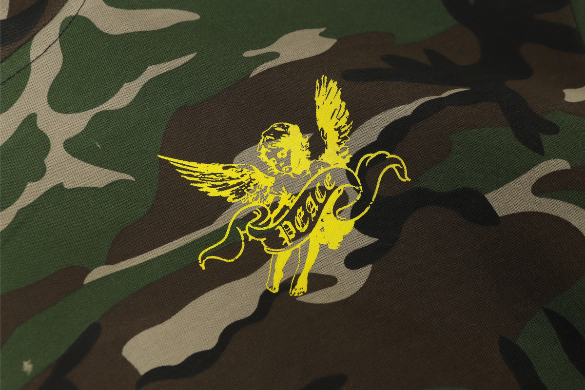 Madxmarx Camo Angel Graphic Zip Hoodie