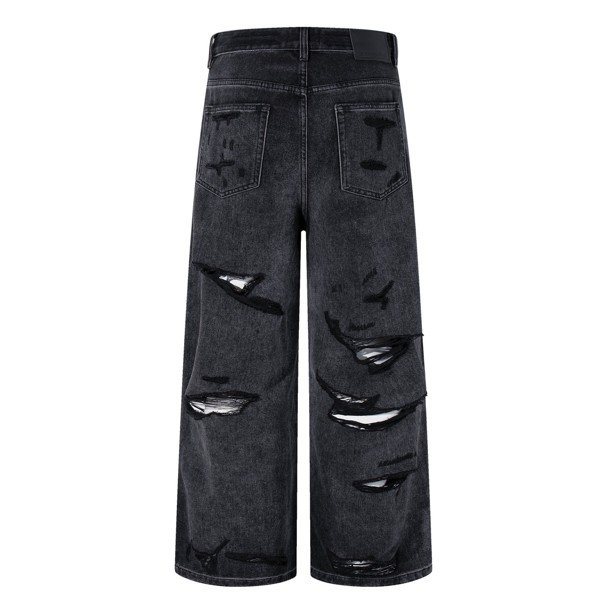 Madxmarx Jeans mit weitem Bein in beschichteter Distress-Optik