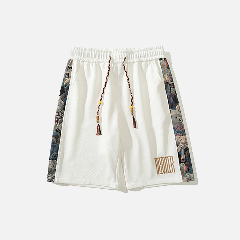 Pantaloncini vintage con stampa laterale a forma di orso