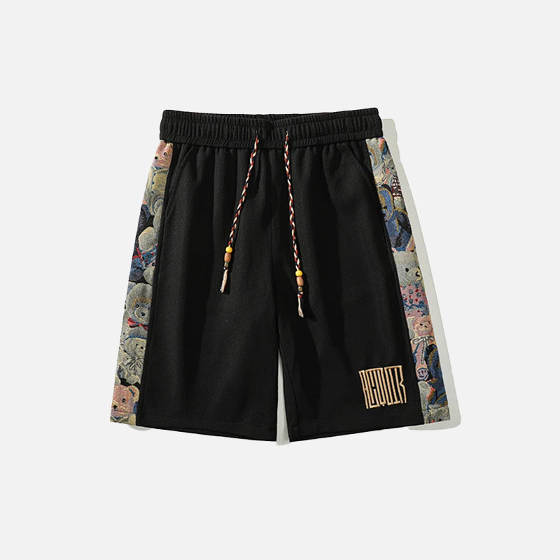 Pantaloncini vintage con stampa laterale a forma di orso