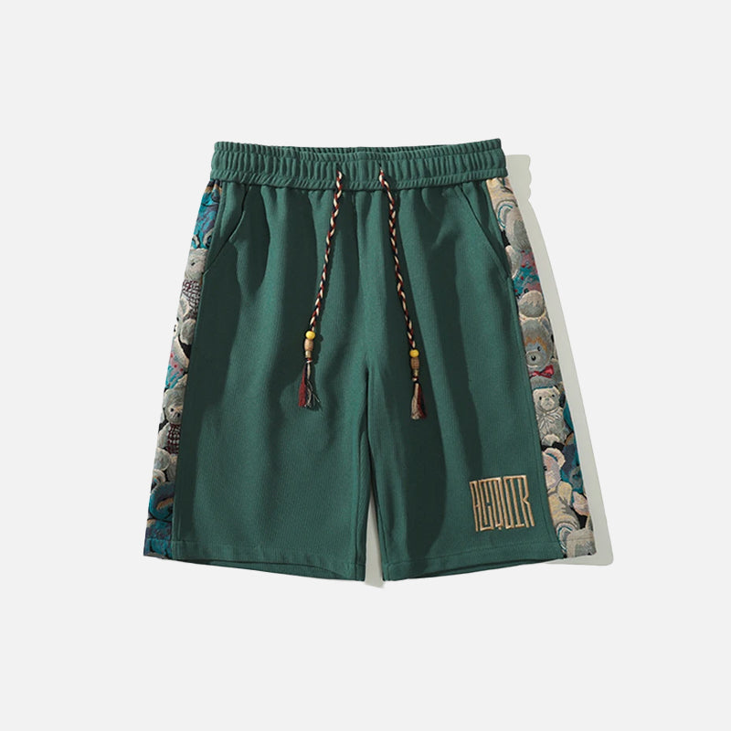 Pantaloncini vintage con stampa laterale a forma di orso