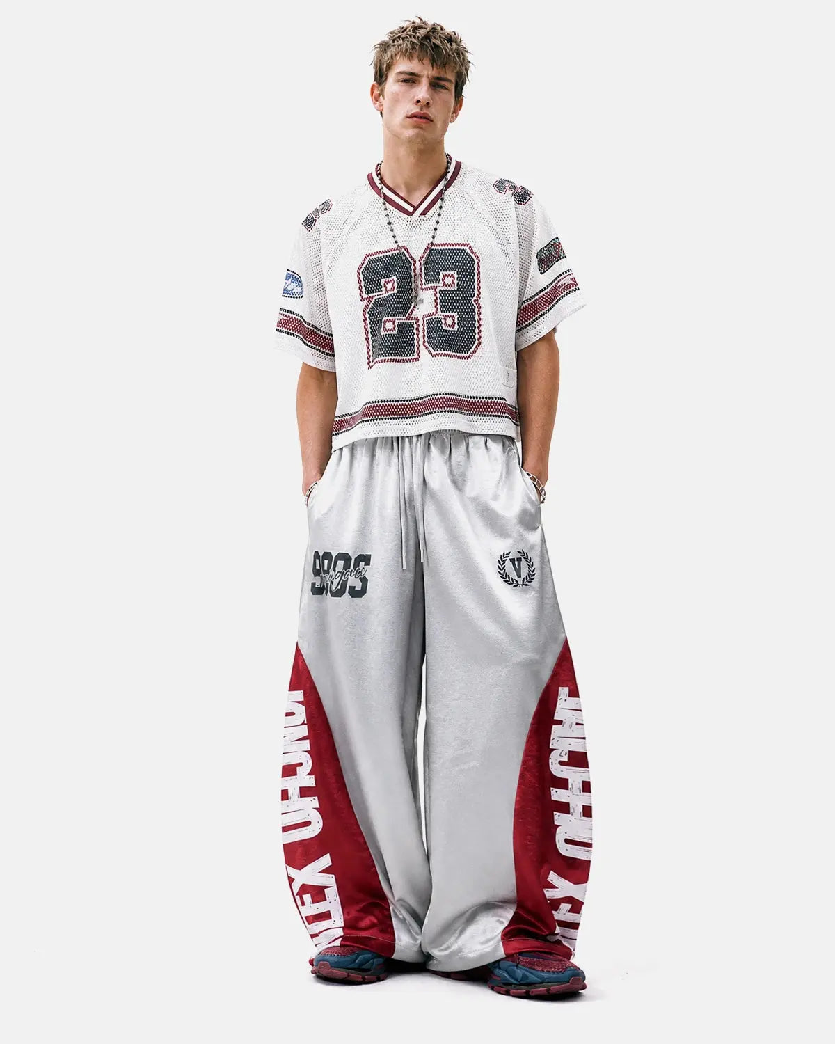Glossy Contrast Barrel Sweatpant