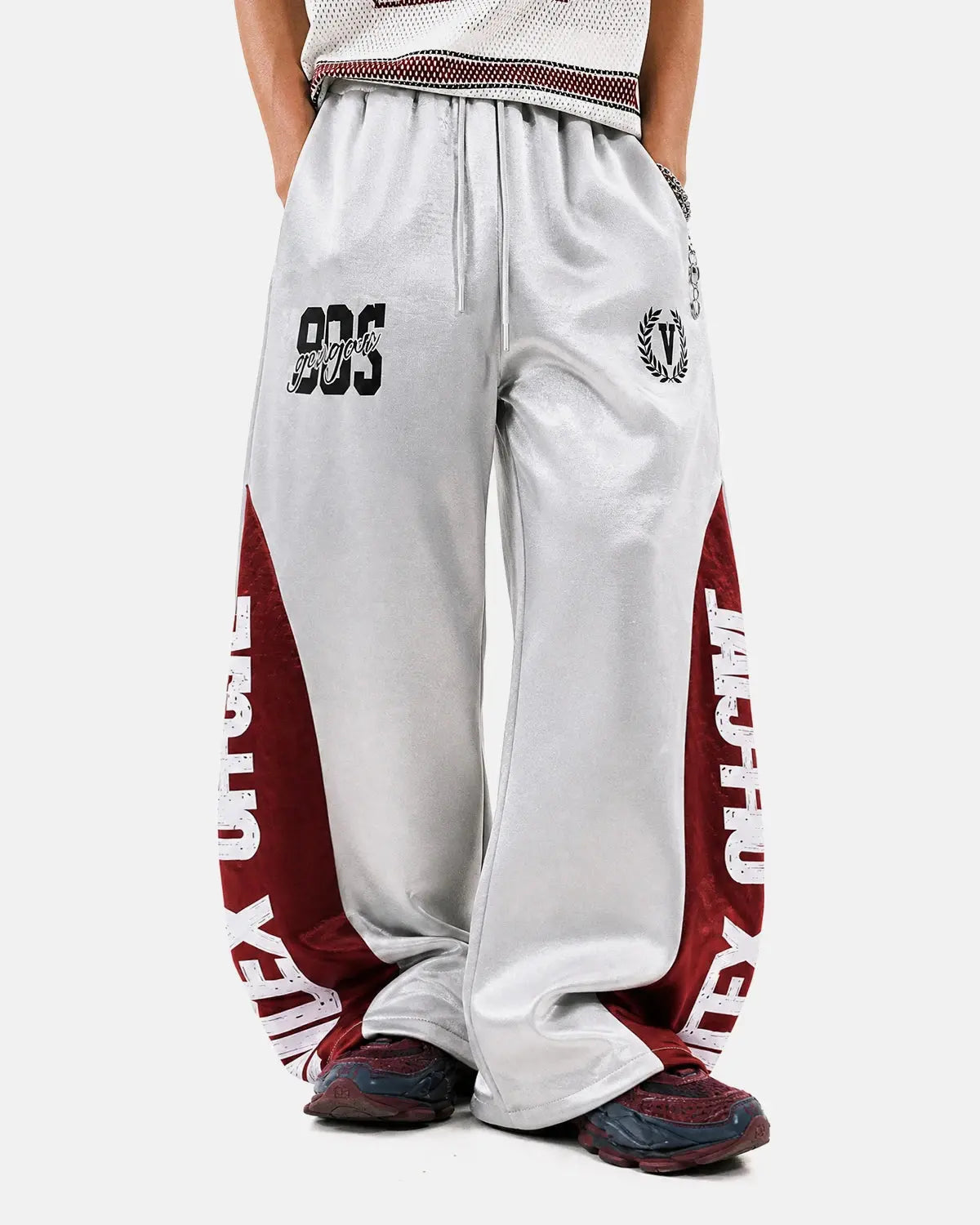 Glossy Contrast Barrel Sweatpant