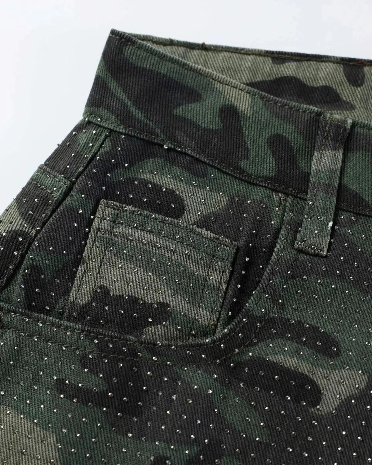 Rhinestone Camo Barrel Pants