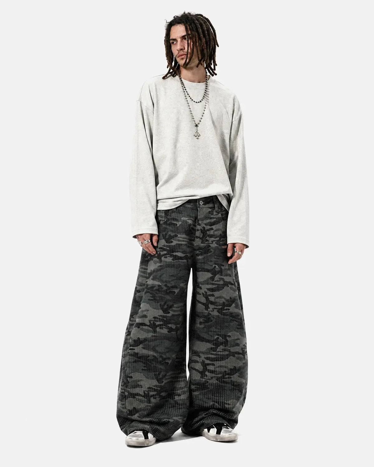 Rhinestone Camo Barrel Pants