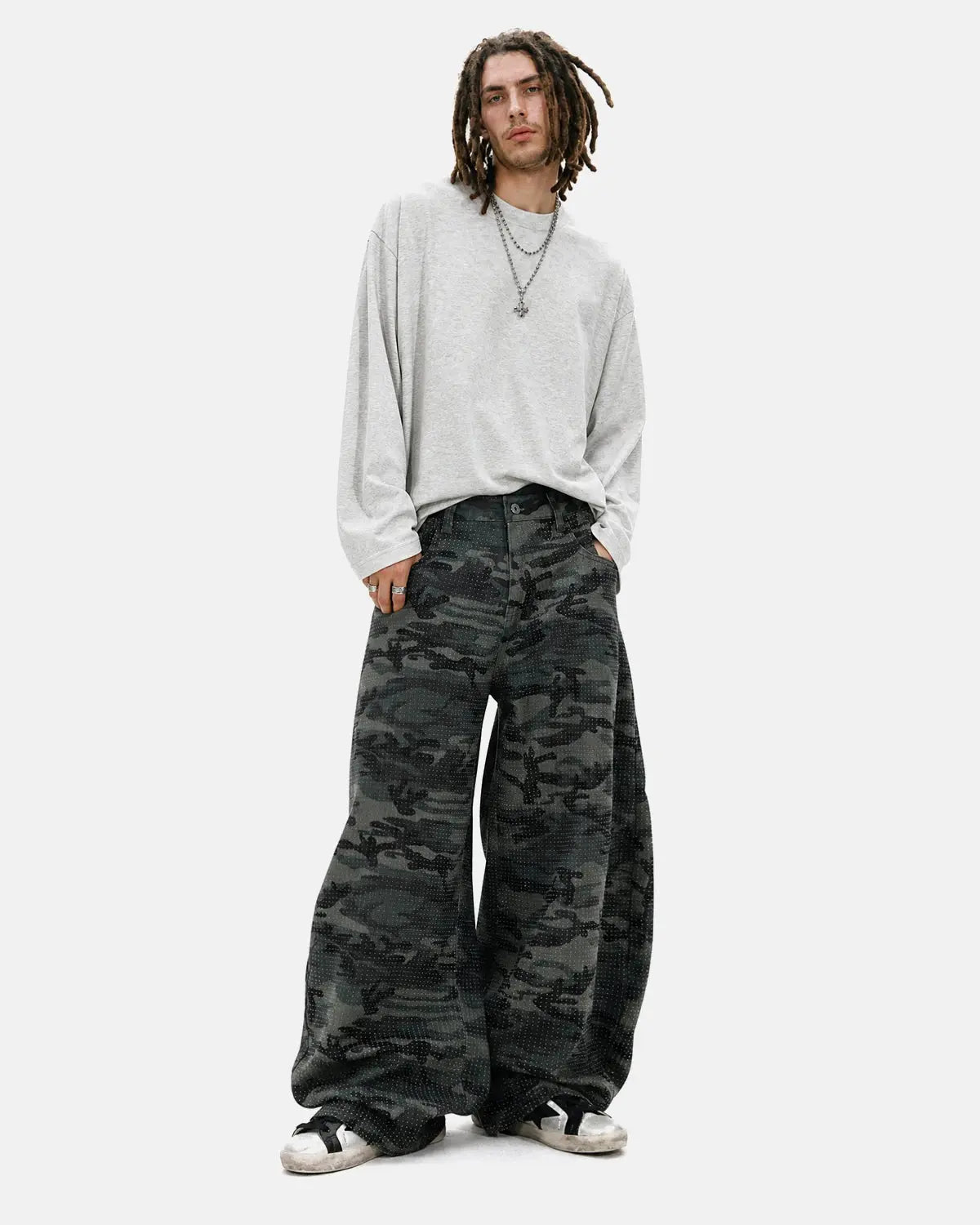 Rhinestone Camo Barrel Pants
