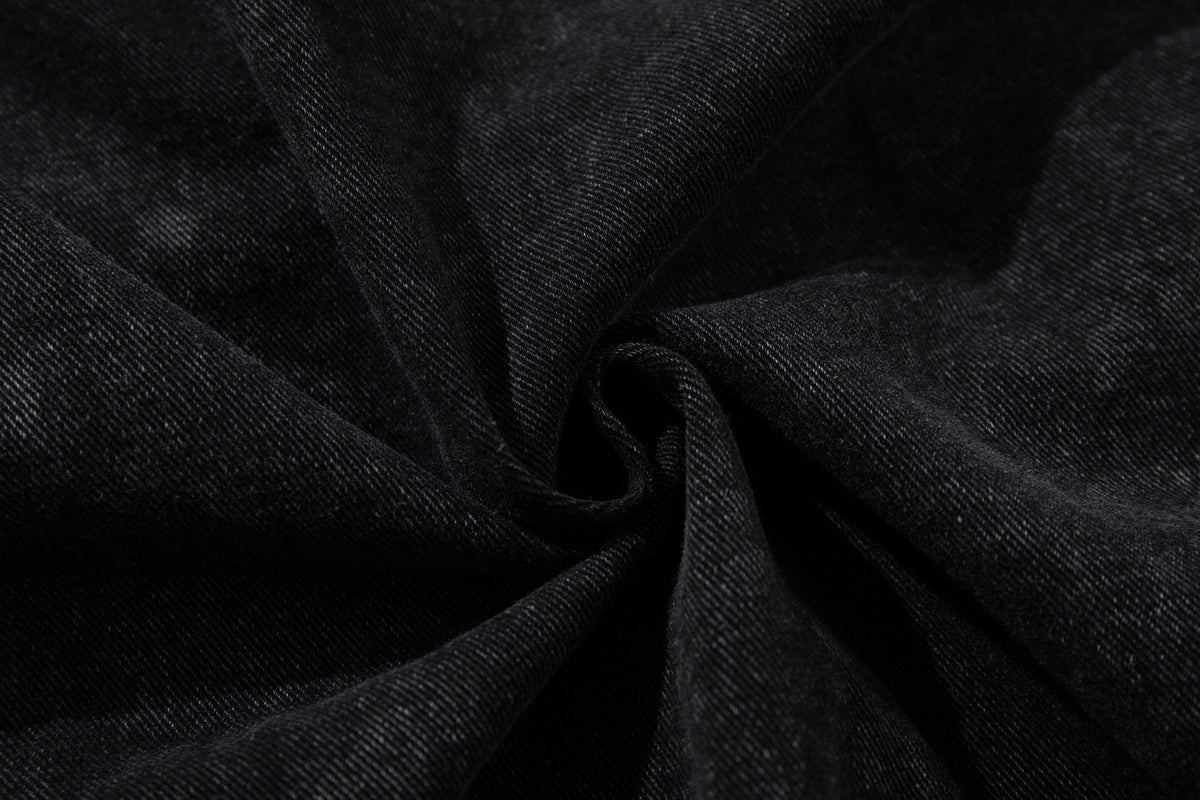 Madxmarx Toggle-Front Washed Denim Hoodie