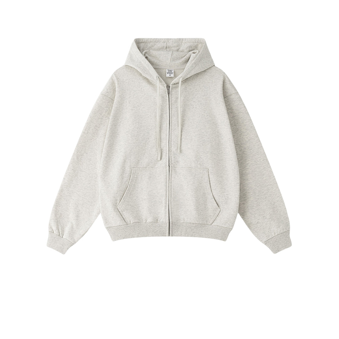 light gray zipper hoodie
