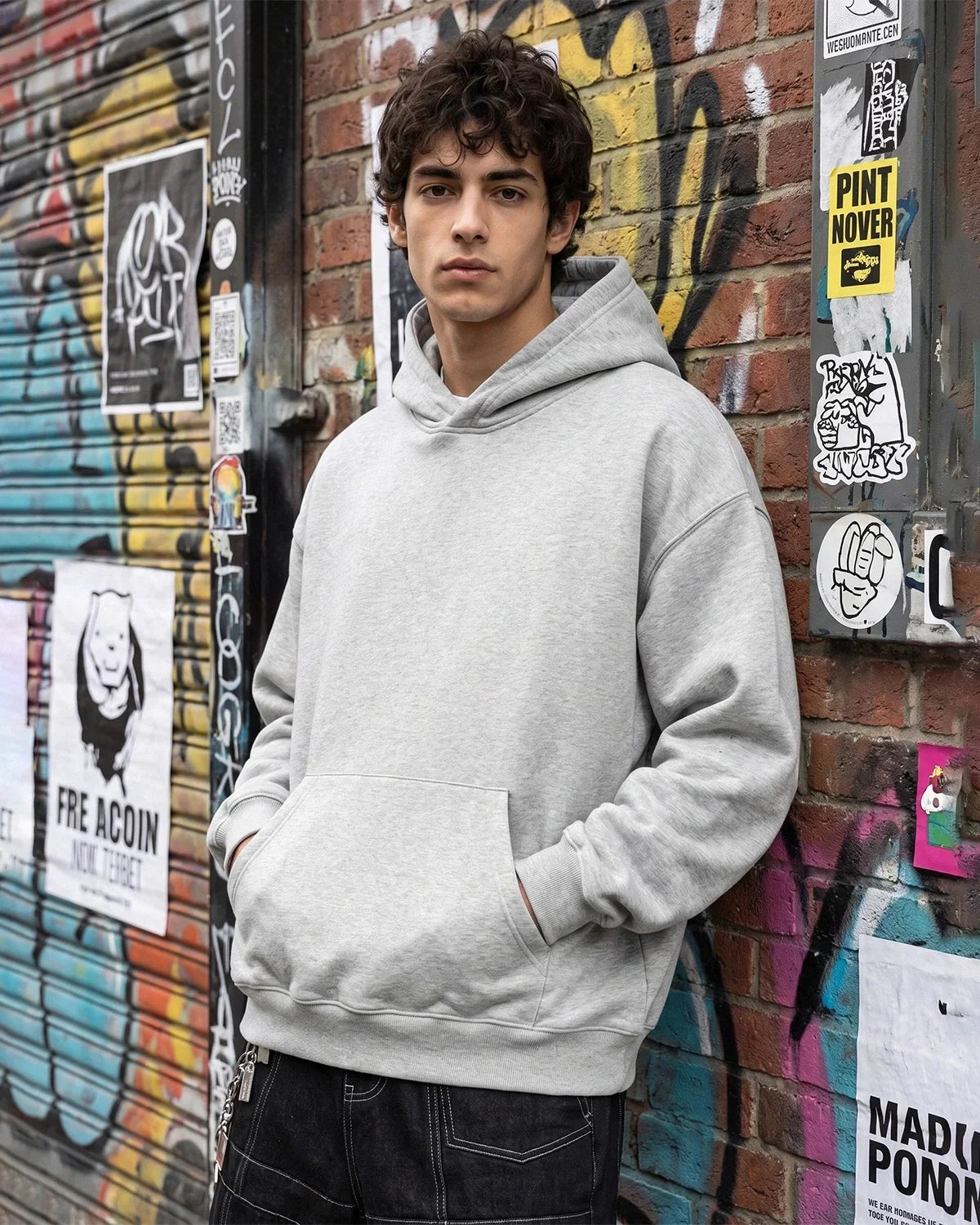 Thermal Fleece Oversized Pullover Hoodie MADXMARX