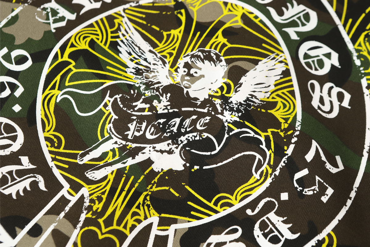 Madxmarx Camo Angel Graphic Zip Hoodie