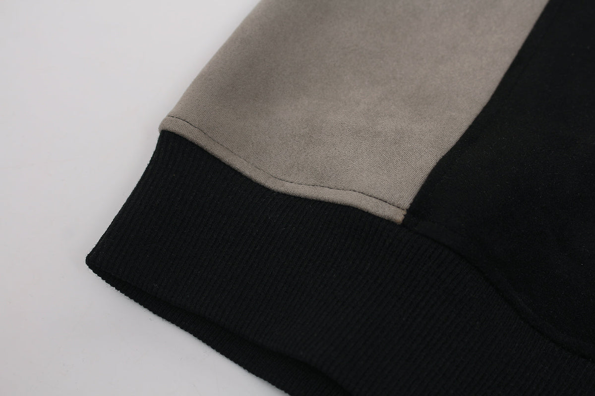 Madxmarx Suede-Finish Retro Zip Hoodie