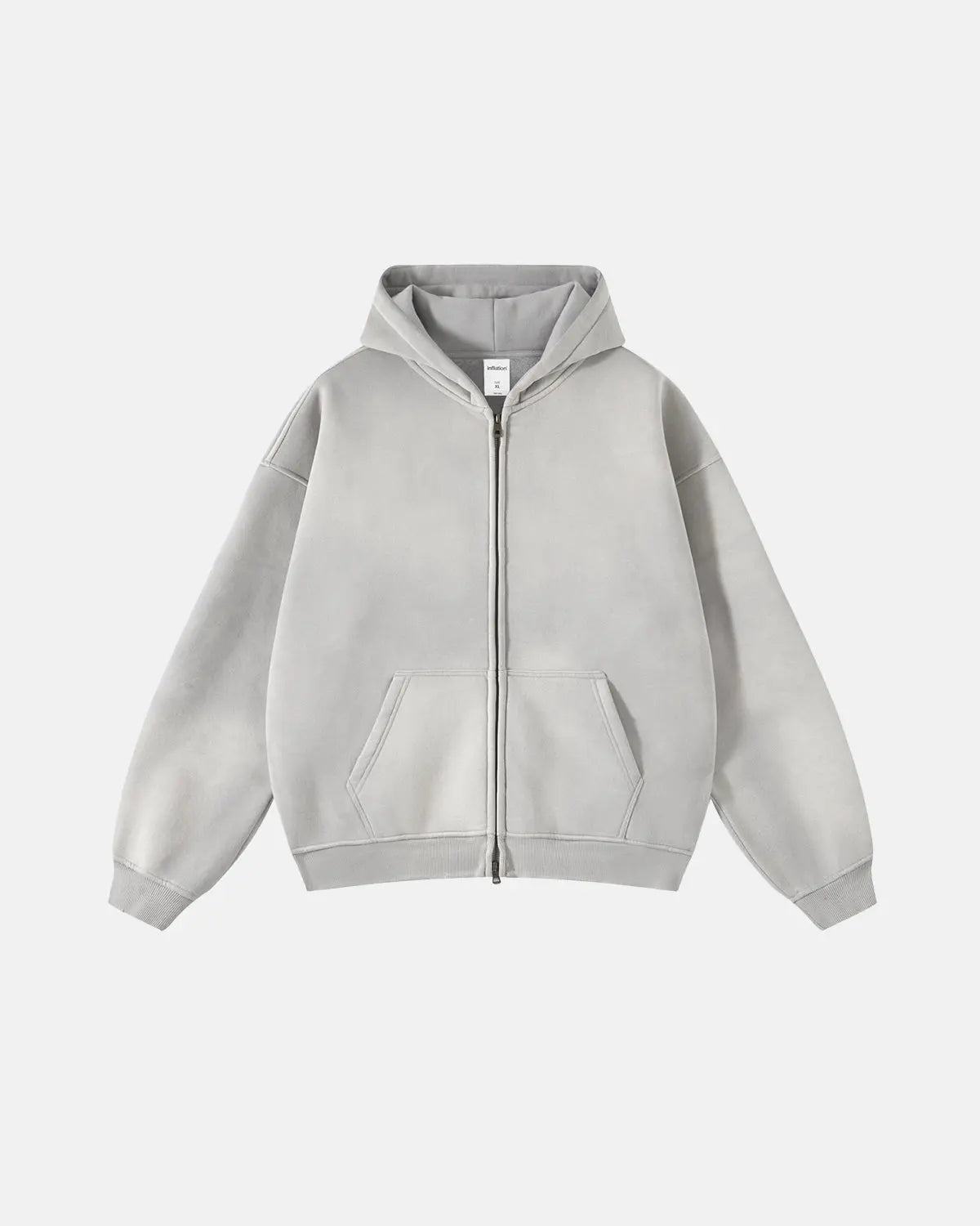 Washed Distressed Fleece Zip Up Hoodies