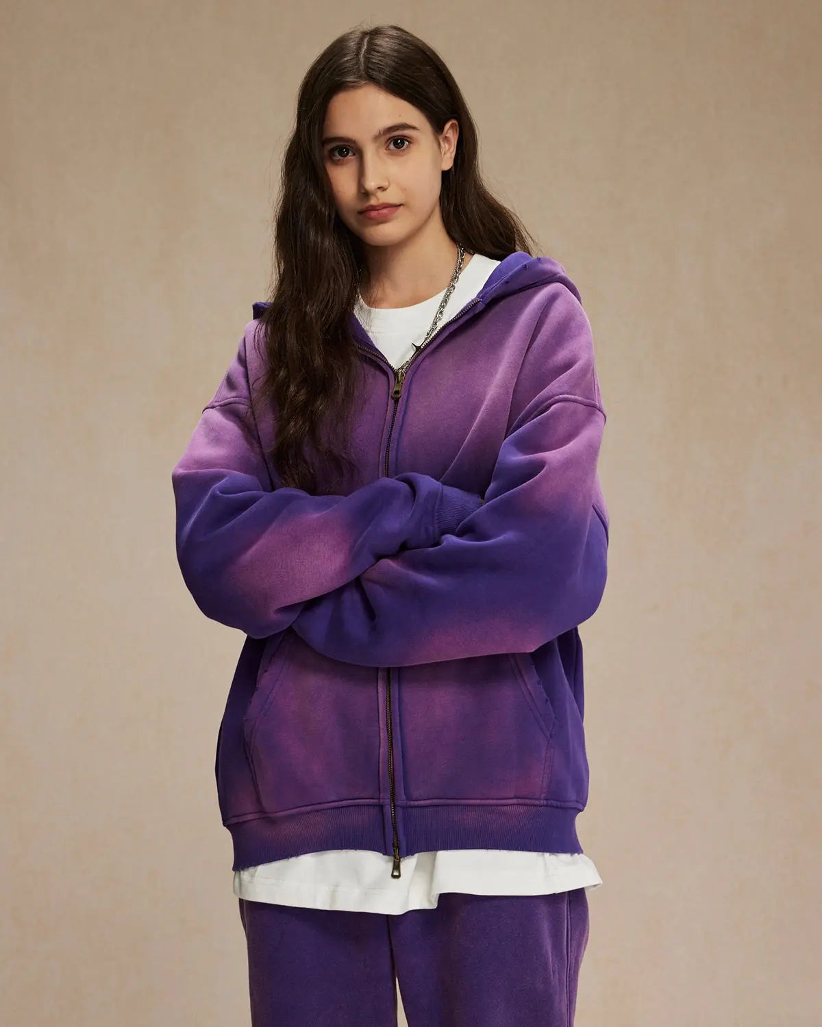 Acid Washed Zip Up Hoodies