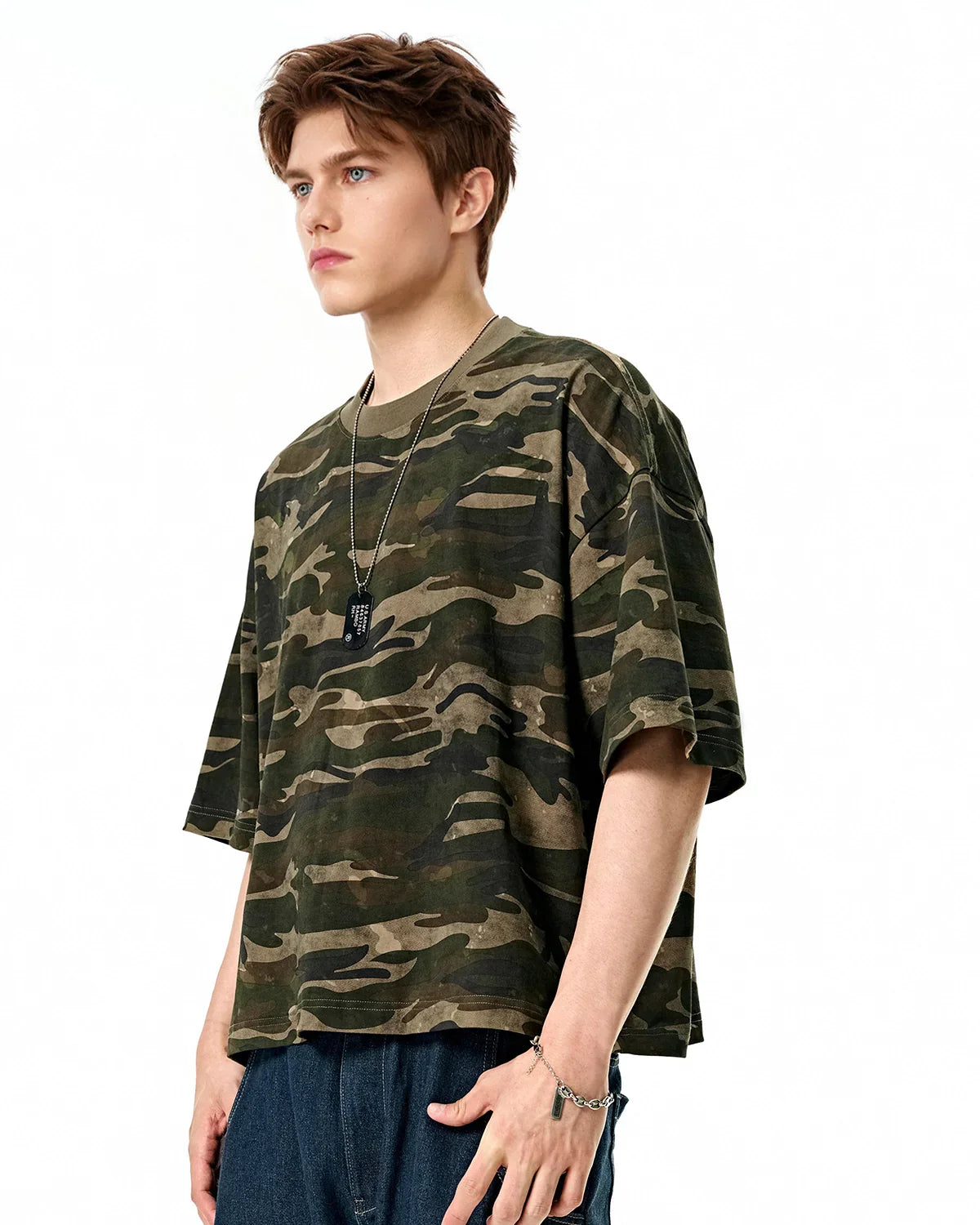Camisetas holgadas de camuflaje