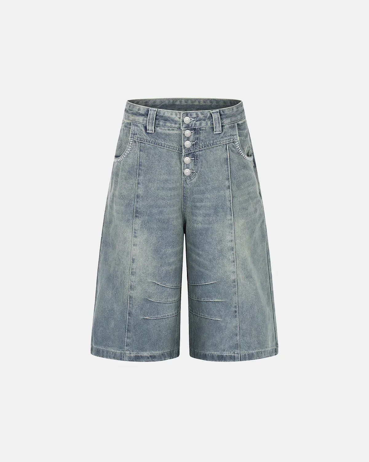 Button Fly Baggy Denim Jorts