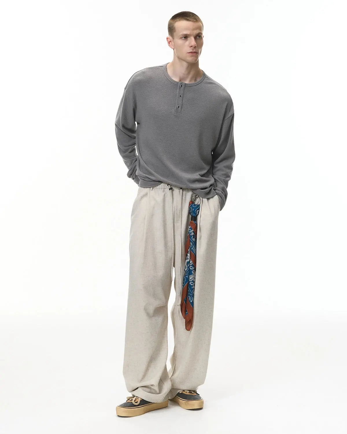 Henley Collar Long Sleeve Tees