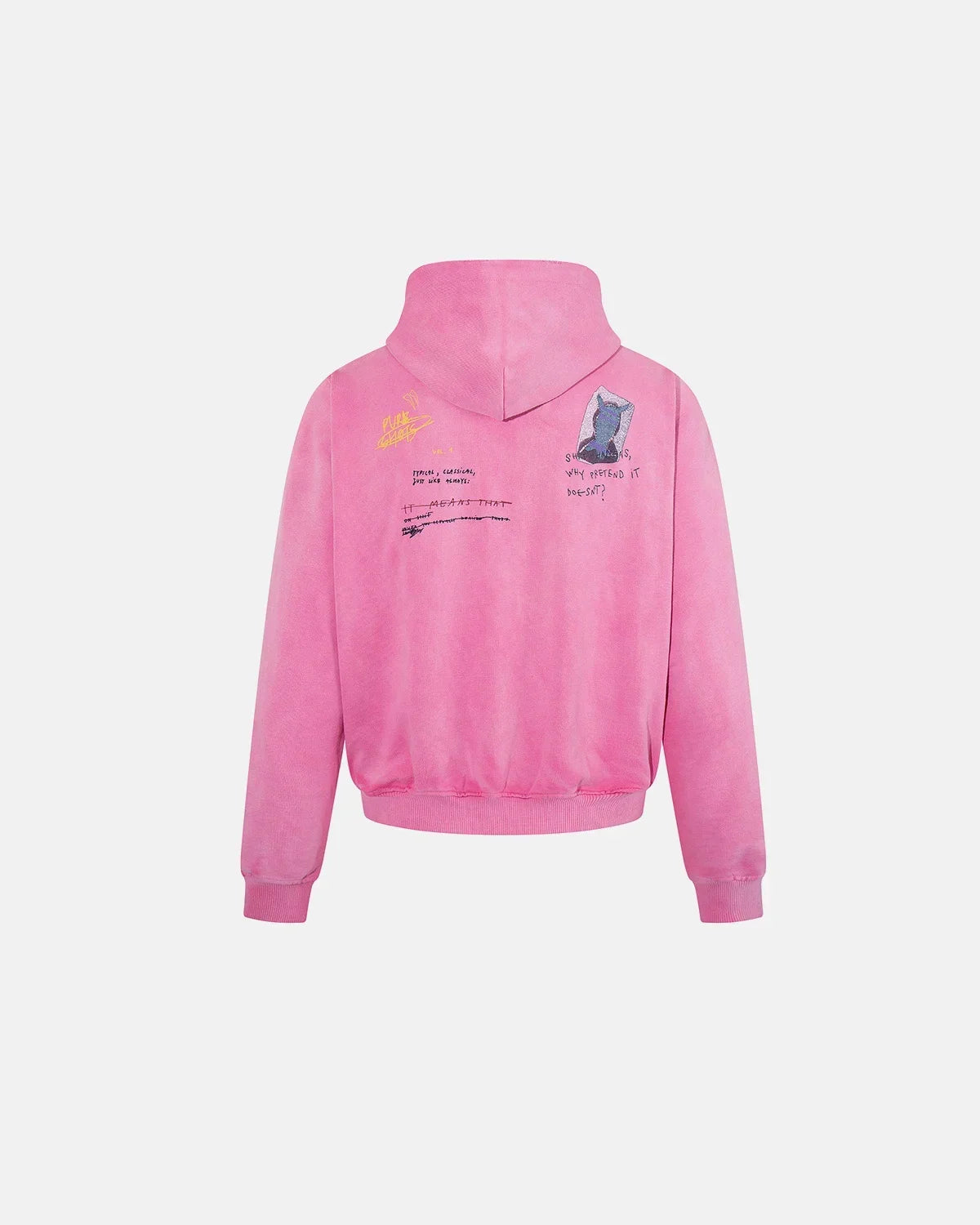 Graffiti Washed Zip Up Hoodie