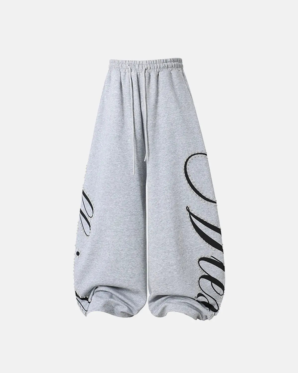 Rhinestone Script Baggy Sweatpants