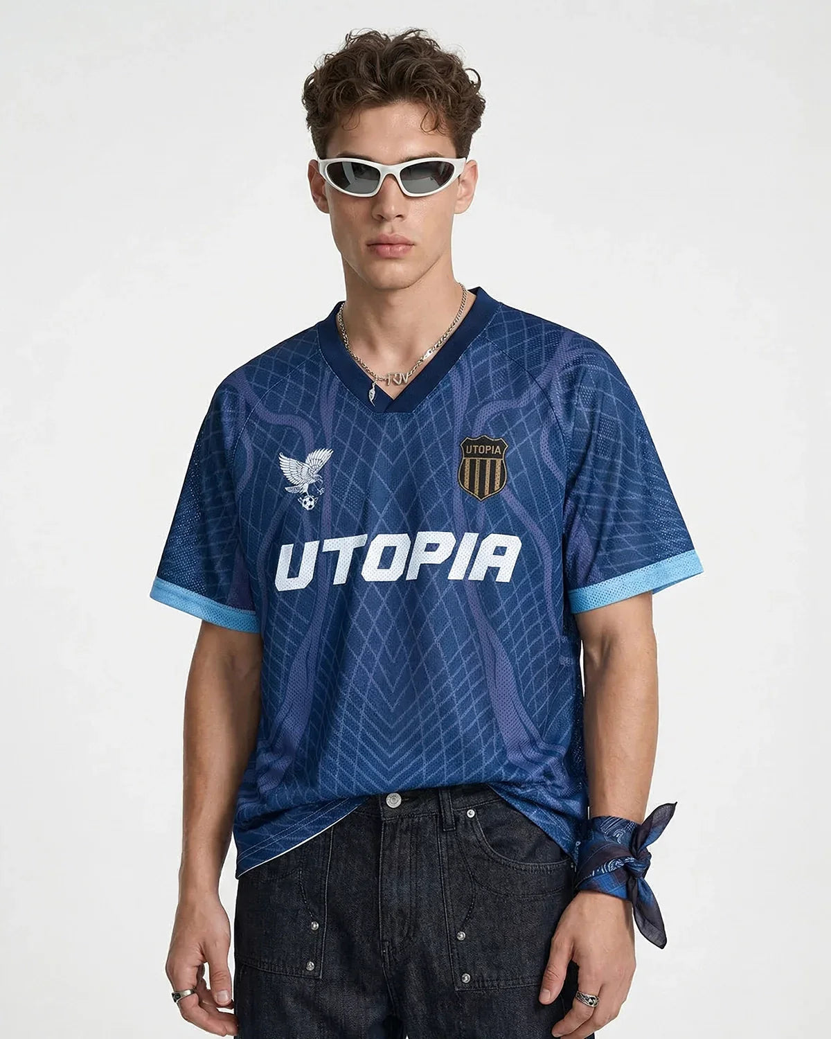 Geometric Pattern Mesh Jersey