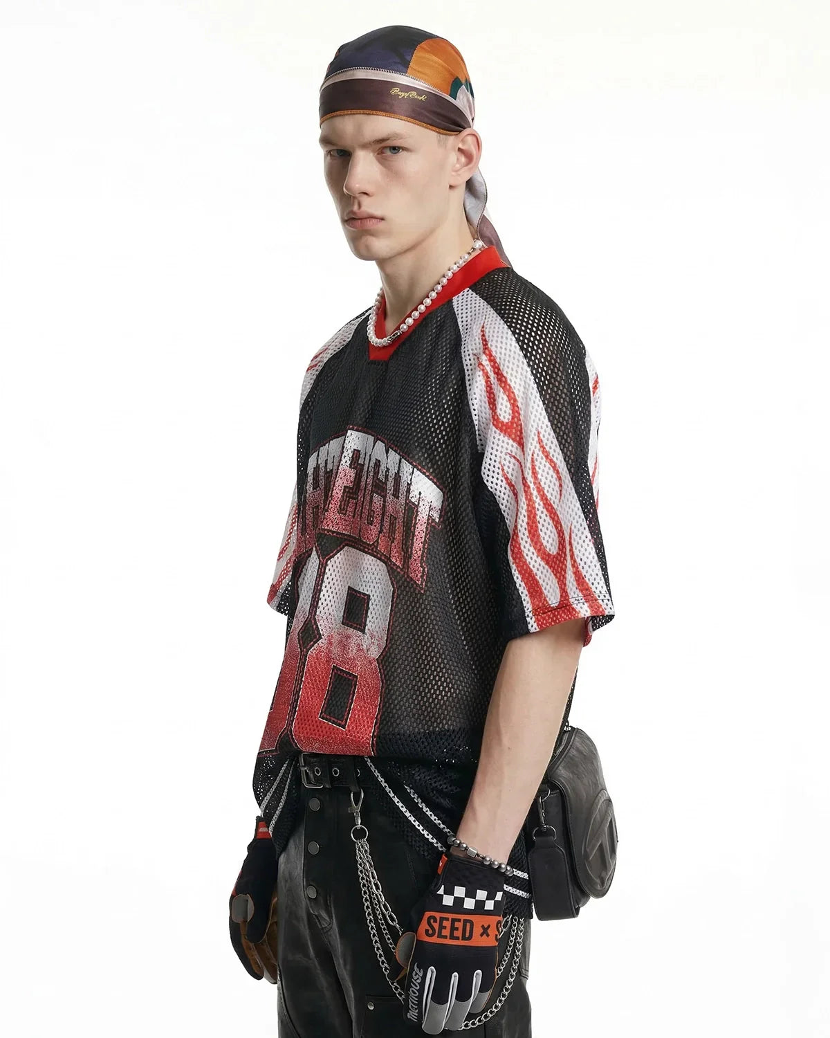 Flame Graphic Mesh Jersey
