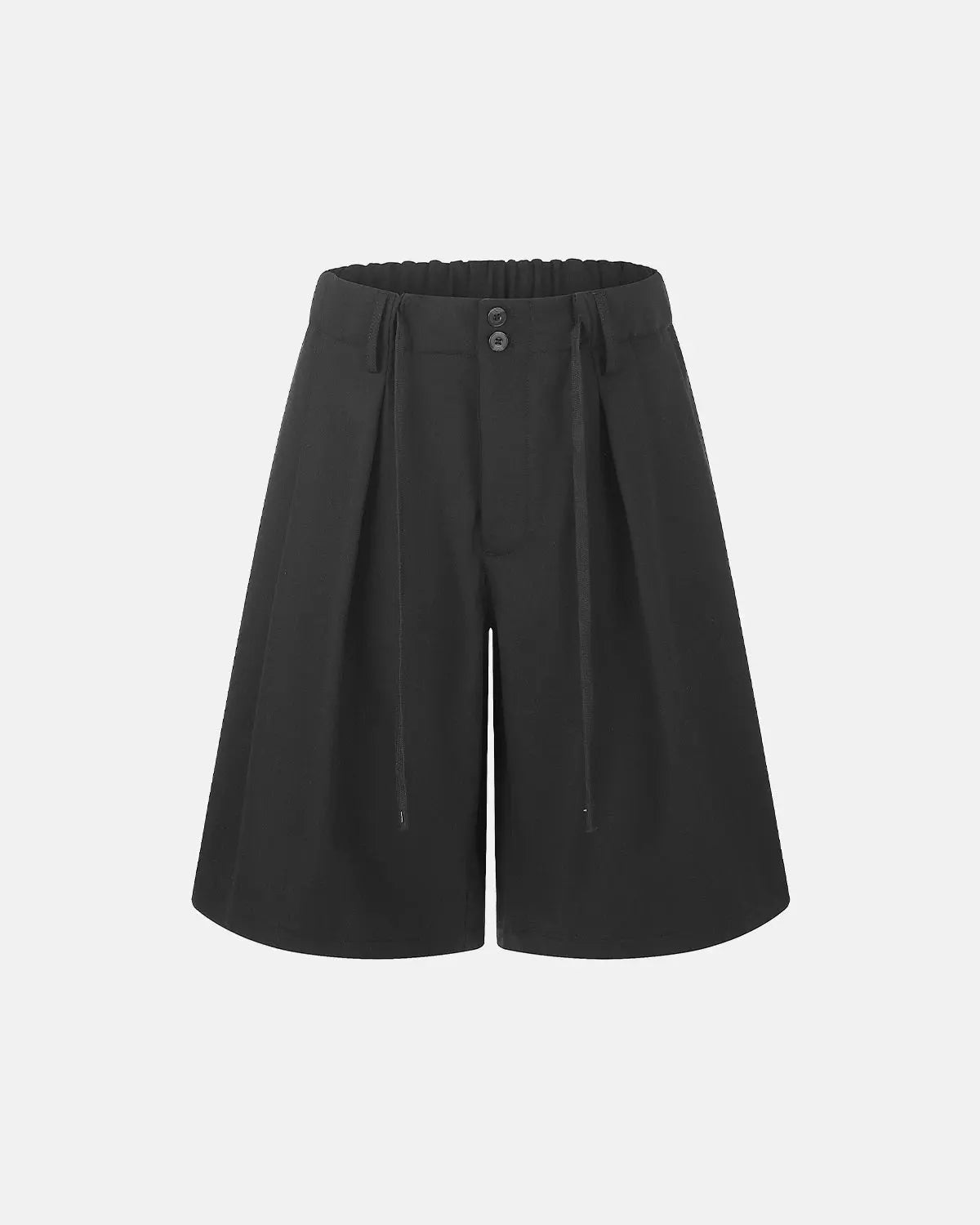 Drawstring Wide-Leg Tailored Shorts