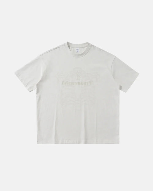 Schweres T-Shirt mit Dual-Effect-Grafik - Cremeweiß / M