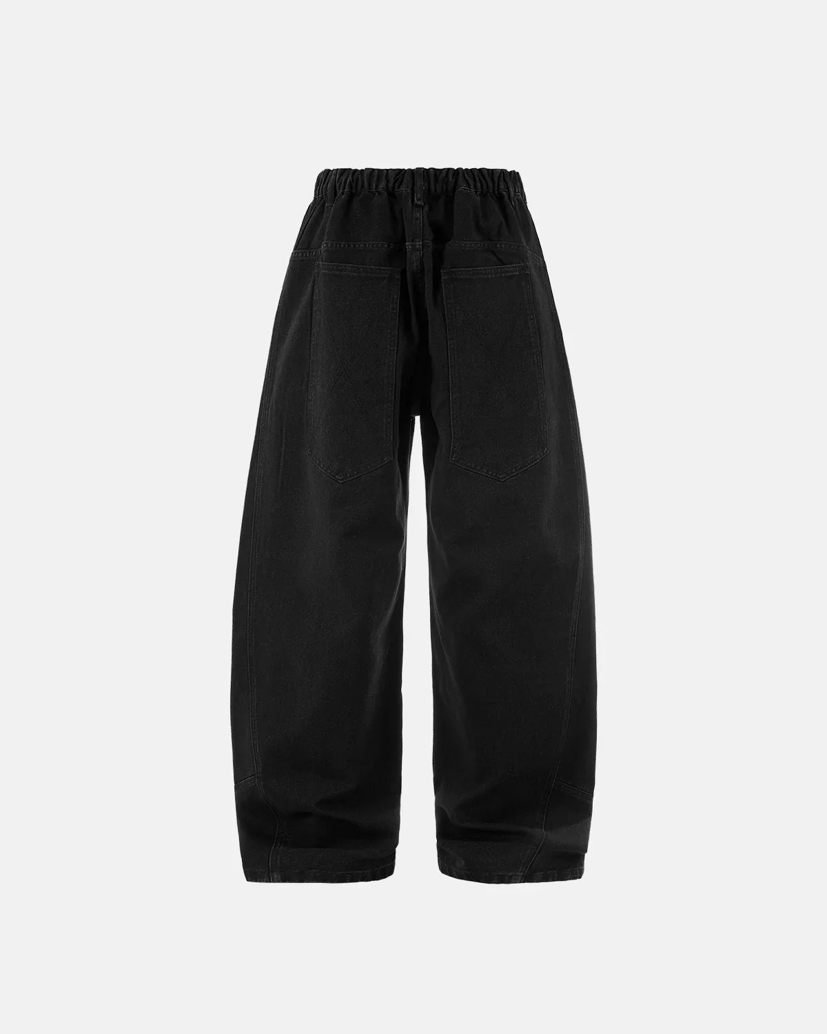 Acid Washed Black Barrel Jeans