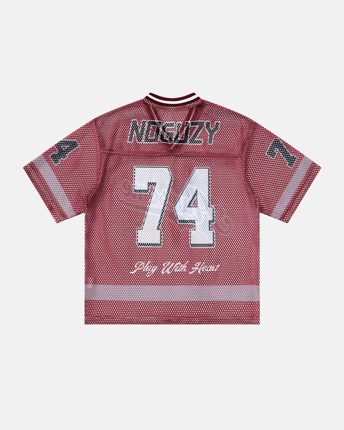 V-neck Graphic Mesh Jersey